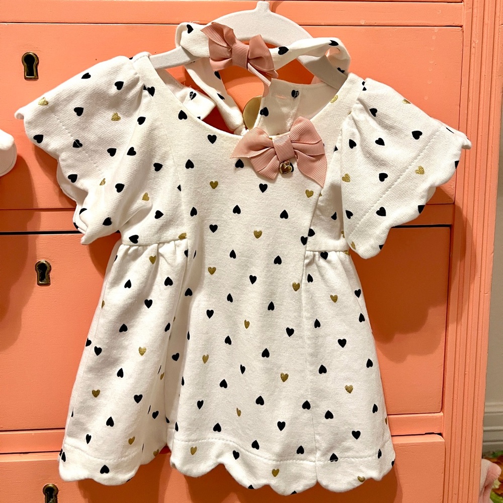 Baby Girl Isaac Mizrahi Dress & Headband Bow 3-6Mos